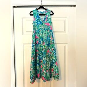 Lilly Pulitzer Girls, Size Small (4-5), Maxi Dress, Pink, Green, Blue